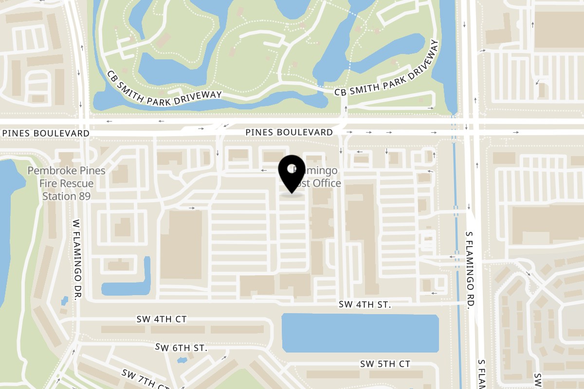 Map showing the location of YALLA SMASH BURGER on 12588 Pines Blvd #101 in Pembroke Pines